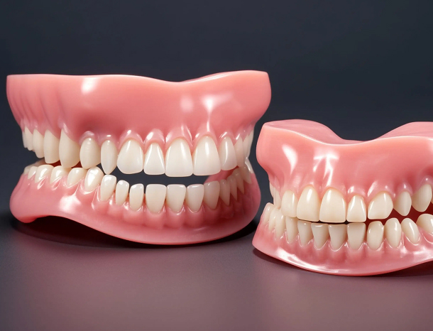 Two sets of traditional removable dentures